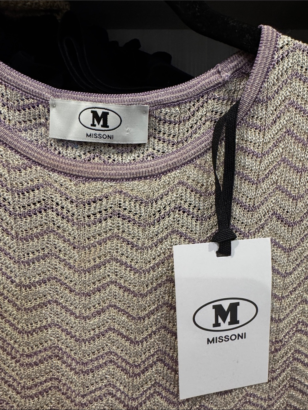 Missoni Lavender & Cream Chevron Knit Sleeveless Dress - Picture 2 of 9